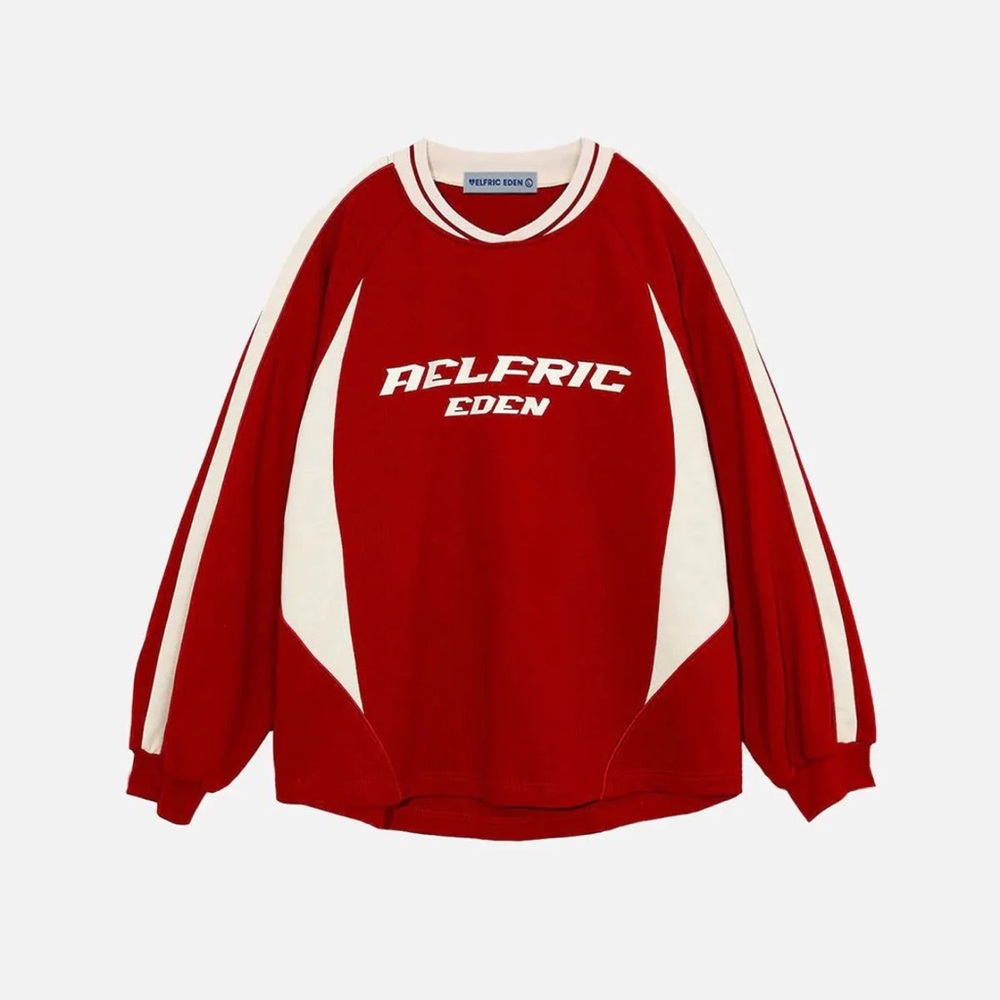 Aelfric Eden Men's Sweater in Red and Cream